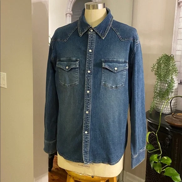 Vintage Red Squad dark  blue denim
Shirt men’s size L - Picture 4 of 9